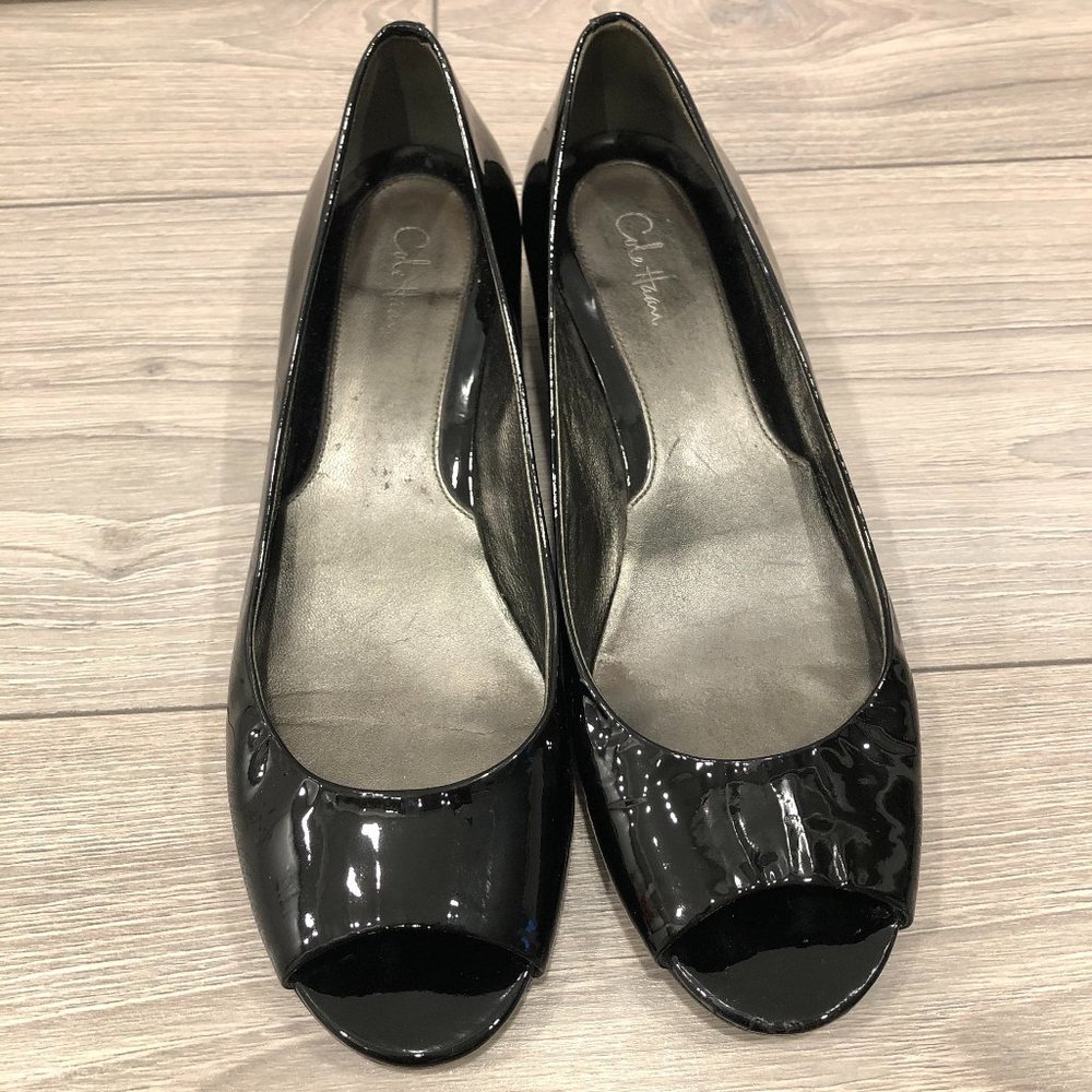 Cole Haan peep-toe wedges